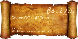 Csernák Áron névjegykártya